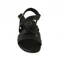Sandale pour femmes en cuir et cuir verni noir talon 2 - Pointures disponibles:  32