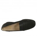 Mocassino da donna con plantare estraibile in pelle forata nera zeppa 3 - Misure disponibili: 31