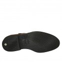Herrenschuh mit Schnallen und Broguemuster aus braunem Leder - Verfügbare Größen:  36, 37, 38, 46, 47, 48, 49, 50