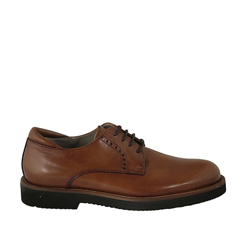 Men's laced derby shoe in smooth...