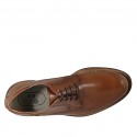 Zapato derby con cordones para hombres en piel cognac - Tallas disponibles:  46