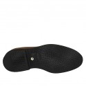 Zapato derby para hombre con cordones y decoraciones Brogue en piel cognac - Tallas disponibles:  46