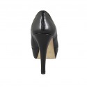 Woman's pump in black leather with platform heel 11 - Available sizes:  31