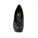 Woman's pump in black leather with platform heel 11 - Available sizes:  31