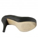 Escarpin pour femmes en cuir noir avec plateforme talon 11 - Pointures disponibles:  31