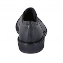 Men's highfronted shoe with rubber band and captoe in black leather  - Available sizes:  38, 47, 50
