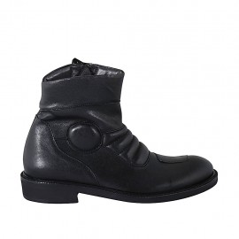 Bottines pour hommes avec fermeture éclair en cuir noir - Pointures disponibles:  37, 47