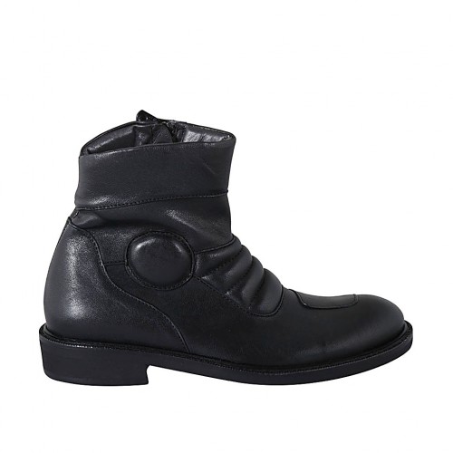 Stivaletto da uomo con cerniera in pelle nera - Misure disponibili: 37, 47