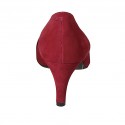 Woman's pump in dark red suede heel 6 - Available sizes:  42