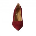 Escarpin pour femmes en daim rouge foncé talon 6 - Pointures disponibles:  42