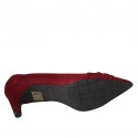 Escarpin pour femmes en daim rouge foncé talon 6 - Pointures disponibles:  42