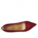 Escarpin pour femmes en daim rouge foncé talon 6 - Pointures disponibles:  42