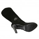 Woman's boot in black suede with accessory and zipper heel 10 - Available sizes:  42