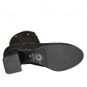 Stivaletto da donna con borchie e cerniera in camoscio nero tacco 6 - Misure disponibili: 32