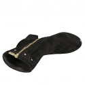 Stivaletto da donna con borchie e cerniera in camoscio nero tacco 6 - Misure disponibili: 32