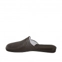 Zapatilla para hombre en piel color marron oscuro - Tallas disponibles:  47, 48, 49, 51