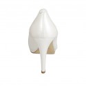 Woman's platform pump in pearled ivory leather heel 9 - Available sizes:  31