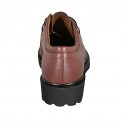 Scarpa stringata derby da donna in pelle marrone chiaro tacco 3 - Misure disponibili: 32