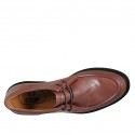Zapato derby con cordones para mujer en piel marron claro tacon 3 - Tallas disponibles:  32