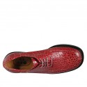 Woman's laced derby shoe in red printed leather heel 3 - Available sizes:  32