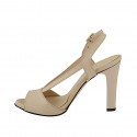 Woman's sandal in nude leather heel 10 - Available sizes:  31, 42