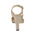 Woman's sandal in nude leather heel 10 - Available sizes:  31, 42
