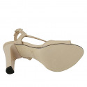 Sandale pour femmes en cuir nue talon 10 - Pointures disponibles:  31, 42