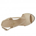 Woman's sandal in nude leather heel 10 - Available sizes:  31, 42
