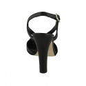 Sandalia para mujer en piel negra tacon 10 - Tallas disponibles:  42
