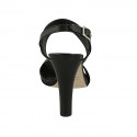 Woman's sandal in black-colored leather heel 10 - Available sizes:  31