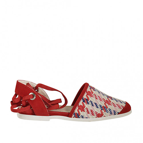 Offener Damenschuh mit Schnüren aus...