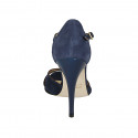 Escarpin ouvert pour femmes avec courroie en daim bleu talon 11 - Pointures disponibles:  31