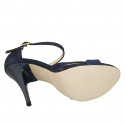 Woman's open shoe with strap in blue suede heel 11 - Available sizes:  31