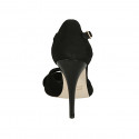 Woman's open shoe with strap in black suede heel 11 - Available sizes:  42