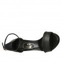 Scarpa aperta da donna con cinturino alla caviglia e plateau in pelle nera tacco 11 - Misure disponibili: 42