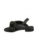 Woman's sandal with elastic band in black padded leather heel 2 - Available sizes:  34