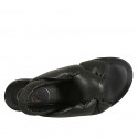 Woman's sandal with elastic band in black padded leather heel 2 - Available sizes:  34