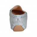 Mocassino da donna con plantare estraibile in pelle stampata azzurra - Misure disponibili: 33