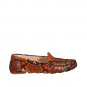 Woman's loafer with removable insole in multicolored printed leather - Available sizes:  33