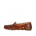 Woman's loafer with removable insole in multicolored printed leather - Available sizes:  33