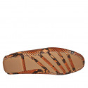 Mocasino con plantilla extraible para mujer en piel estampada multicolor - Tallas disponibles:  33