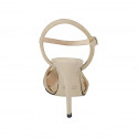 Sandalia para mujer con correa al tobillo en gamuza color arena tacon 11 - Tallas disponibles:  42