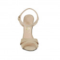 Sandale pour femmes avec courroie à la cheville en daim sable talon 11 - Pointures disponibles:  42