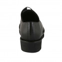 Chaussure à lacets derby pour femmes en cuir noir talon 3 - Pointures disponibles:  43