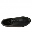 Woman's derby shoe with laces in black leather heel 3 - Available sizes:  43