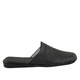 Zapatilla para hombre en piel color negro - Tallas disponibles:  47, 48, 49, 51