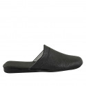 Men's slippers in black leather - Available sizes:  47, 48, 49, 51