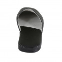 Men's slippers in black leather - Available sizes:  47, 48, 49, 51