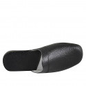Men's slippers in black leather - Available sizes:  47, 48, 49, 51