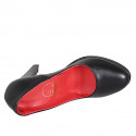 Zapato de salon para mujer en piel negra con plataforma tacon 11 - Tallas disponibles:  31
